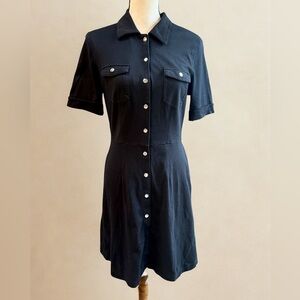 New York & Company Black Mini Shirt Dress
